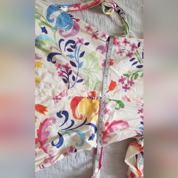 Zara Totem Floral Print Bow Sashes Midi Shirt Dress - Picture 11 of 13